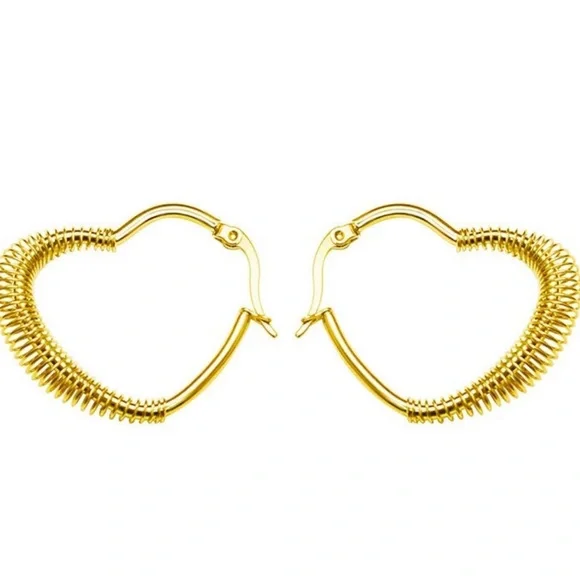 Heart hoop earrings - Picture 3 of 4